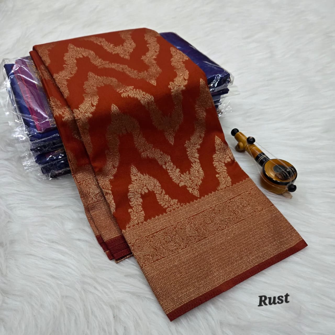 Premium Banarasi Silk Saree with Rich Pallu & Designer Blouse